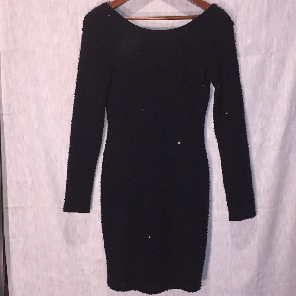 ✨Jennifer Lopez Sexy Black Long Sleeve Dress